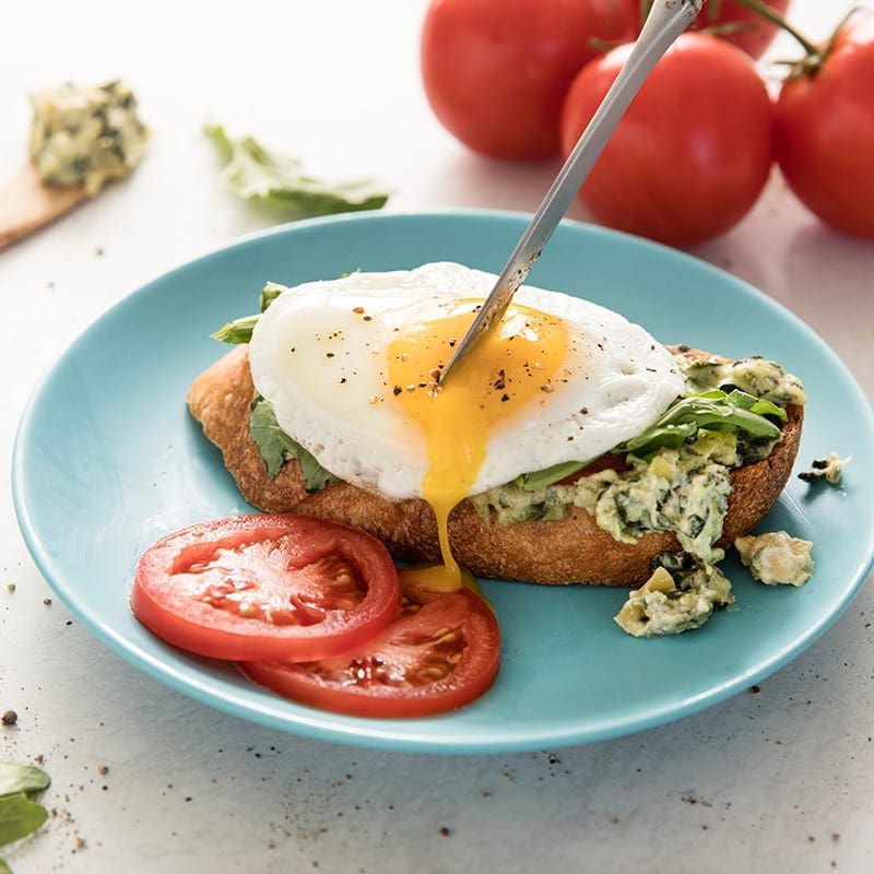 Spinach Artichoke & Parmesan Breakfast Toasts